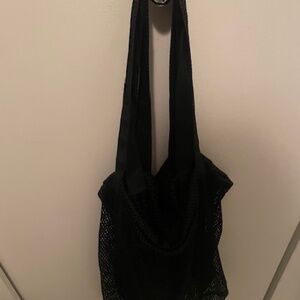 Black Mesh Nylon Tote Bag (2 in 1)